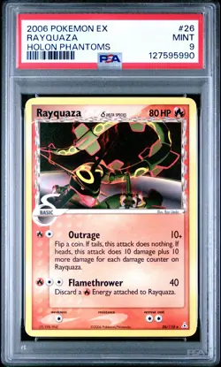2006 POKEMON EX HOLON PHANTOMS #26 RAYQUAZA PSA 9 - Image 1