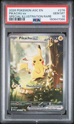 2026 POKEMON ASC EN-ASCENDED HEROES SPECIAL ILLUSTRATION RARE PIKACHU EX PSA 10 - Image 1