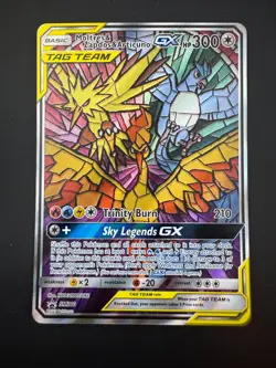 Pokemon TCG Moltres Zapdos Articuno GX SM210 Stained Glass Promos Holo - Image 1