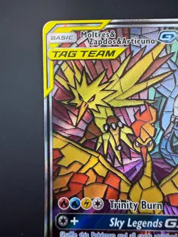 Pokemon TCG Moltres Zapdos Articuno GX SM210 Stained Glass Promos Holo - Image 3