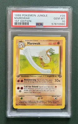Pokemon Marowak Jungle 1st Edition #39 PSA 10 Gem Mint - Image 1