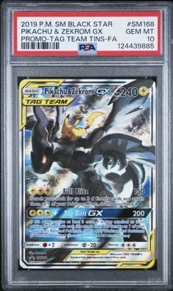 Pokemon Pikachu & Zekrom GX #SM168 Promo Tag Team PSA 10 - Image 3