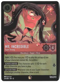 Disney Lorcana TCG Mr. Incredible Super Strong 127/204 Foil Wilds Unknown - Image 1