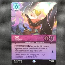 Disney Lorcana TCG - Doc - Taking Notes (Epic) 210/204 - Epic Holo - Wilds EN 12 - Image 1