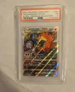 2022 Pokemon Sword & Shield Promo: CHARIZARD VStar #swsh262 Full Art: PSA 5 - Image 1