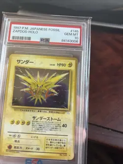 1997 Pokemon Japanese Fossil Zapdos #145 Holo Rare PSA 10 SWIRL - Image 4