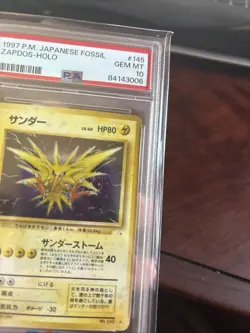 1997 Pokemon Japanese Fossil Zapdos #145 Holo Rare PSA 10 SWIRL - Image 5