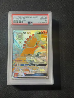 2019 POKEMON SUN & MOON HIDDEN FATES SV50 FULL ART/HO-OH GX PSA 10 SHINY - Image 1