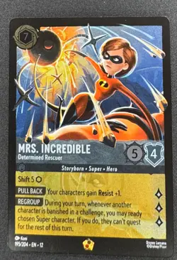 Lorcana Mrs. Incredible Determined Rescuer Foil Legendary 195/204 NM - Image 1