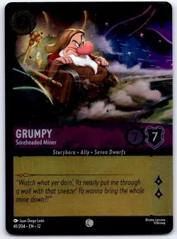 Grumpy - Soreheaded Miner (Foil) 41/204 C Wilds Unknown Lorcana Cold Foil NM/M - Image 1