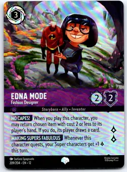 Edna Mode - Fashion Designer 54/204 R Wilds Unknown Lorcana Cold Foil NM/M - Image 1