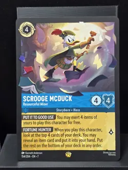 Lorcana Scrooge McDuck - Resourceful Miser 154/204 Archazia's Island Cold Foil - Image 2