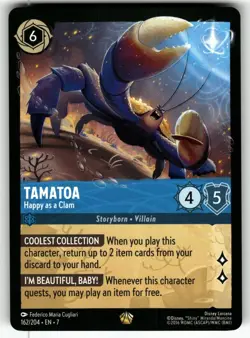 Tamatoa - Happy as a Clam 162/204 Legendary Archazia's Island Lorcana Near Mint - Image 1