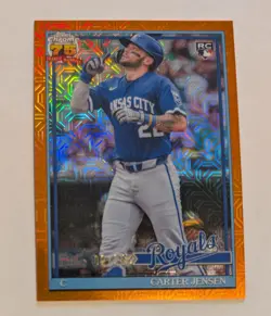 2026 TOPPS SERIES 2 CHROME ORANGE RC CARTER JENSEN /25 ROYALS ROOKIE CARD - Image 1