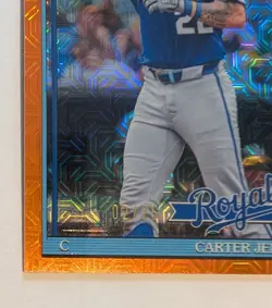 2026 TOPPS SERIES 2 CHROME ORANGE RC CARTER JENSEN /25 ROYALS ROOKIE CARD - Image 2