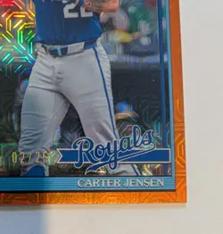 2026 TOPPS SERIES 2 CHROME ORANGE RC CARTER JENSEN /25 ROYALS ROOKIE CARD - Image 3