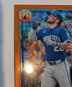 2026 TOPPS SERIES 2 CHROME ORANGE RC CARTER JENSEN /25 ROYALS ROOKIE CARD - Image 4