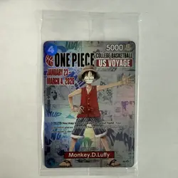 One Piece Monkey.D.Luffy SEALED College Basketball US Voyage P-055 Promo Card !! - Image 1