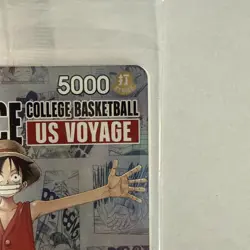 One Piece Monkey.D.Luffy SEALED College Basketball US Voyage P-055 Promo Card !! - Image 3