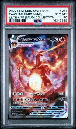 2022 Pokemon Charizard VMAX SWSH #261 Full Art UPC Black Star PSA 10 Gem Mint - Image 1