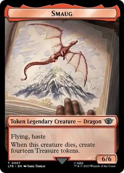 Smaug Token - LP - Lord of the Rings Tales of Middle Earth LTR MTG - Image 1