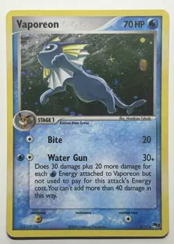 Vaporeon 2006 Pokemon TCG 6/17 POP Series 3 Holo Rare Vintage Card - MP - Image 1