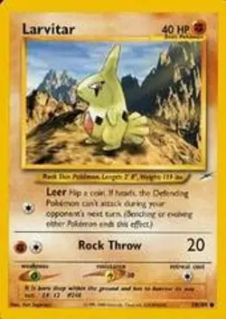 Larvitar 70/105 Common Neo Destiny Pokemon Card - Image 1