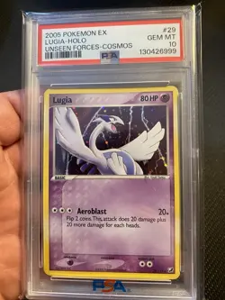 Pokemon Unseen Forces Lugia #29 Cosmos Holo PSA 10 Gem Mint Newest Cert Pop 20 - Image 4