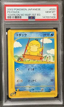 Psyduck 1st Edition 020/092 2002 The Town on No Map Pokemon Japanese PSA 10 - Image 1