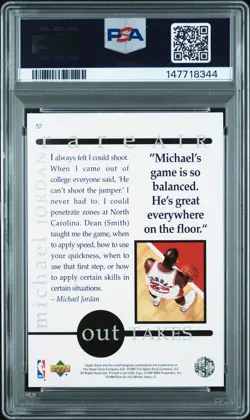 MICHAEL JORDAN 57 UPPER DECK MJ RARE AIR UPPER DECK PSA 9 - Image 2