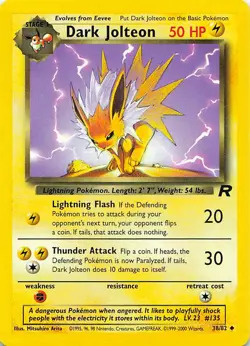 Dark Jolteon 38/82 Uncommon Team Rocket Pokemon Unlimited Near Mint - Image 1