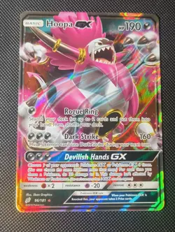Pokemon TCG Hoopa GX Sun Moon Team Up 96/181 Holo Ultra Rare - Image 1