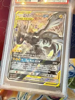 Pokemon Pikachu & Zekrom GX SM168 Tag Team Black Star Promo Card PSA 10 - Image 2