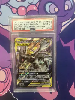 Pokemon Pikachu & Zekrom GX SM168 TAG TEAM Holo Promo SM Black Star PSA 10 - Image 1