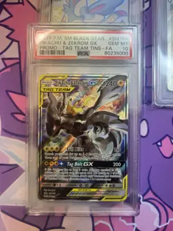 Pokemon Pikachu & Zekrom GX SM168 TAG TEAM Holo Promo SM Black Star PSA 10 - Image 4