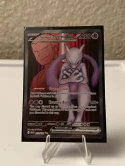 Team Rocket's Mewtwo EX 213/182 Destined Rivals Full Art Pokemon TCG - Image 1