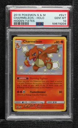 Shiny - Charmeleon Pokemon Sun & Moon Hidden Fates Vault PSA 10 GEM MT - Image 1