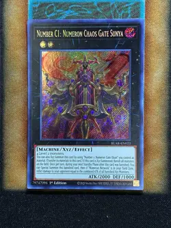 Yugioh Number C1: Numeron Chaos Gate Sunya BLAR-EN021 Secret Rare 1st Ed LP - Image 1