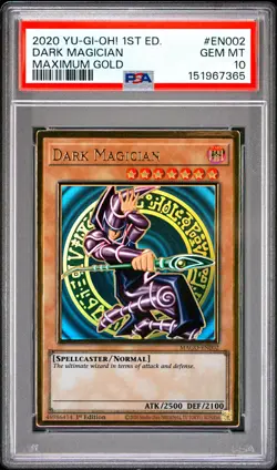 2020 YU-GI-OH! MAXIMUM GOLD 1ST EDITION #EN002 DARK MAGICIAN PSA 10 - Image 1