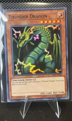 Konami Yu-Gi-Oh! Thunder Dragon HISU-EN046 Hidden Summoners Super Rare Foil 1st - Image 1