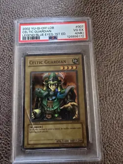 Celtic Guardian Yu-Gi-Oh PSA 4 (MK - Marked) LOB-007 1st Edition - Image 1
