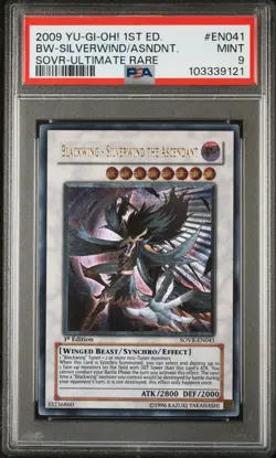 YUGIOH 1ST SOVR-EN041 BLACKWING SILVERWIND ASCENDANT ULTIMATE PSA 9 MINT POP 15 - Image 1