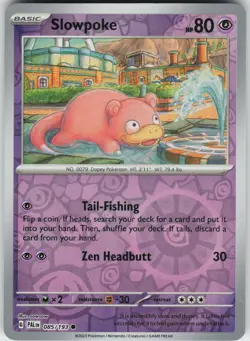 Pokemon Slowpoke 085/193 SV02: Paldea Evolved NM Reverse Holo card - Image 1
