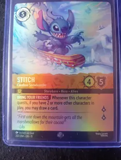 Stitch - Carefree Snowboarder - 207/204 - Epic - Disney Lorcana Winterspell - Image 1
