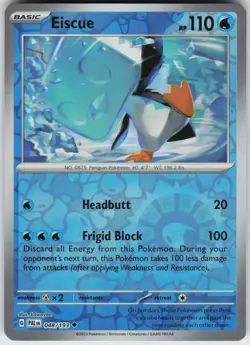 Pokemon Eiscue 048/193 SV02: Paldea Evolved NM Reverse Holo card - Image 1