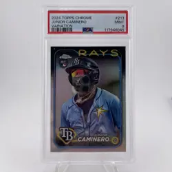 2024 Topps Chrome - Image Variation Junior Caminero #213 Sunglasses (RC) PSA 9 - Image 1