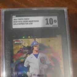 PETE CROW-ARMSTRONG 2024 TOPPS FINEST GOLD REFRACTOR #6/20 RC SGC 10!! CUBS STAR - Image 4