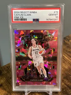 2024 Caitlin Clark Select #72 Pink Ice PSA 10 RC Indiana Fever - Image 1