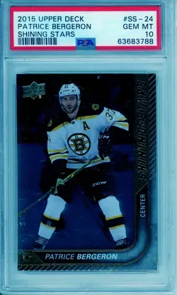 2015 Upper Deck Patrice Bergeron Shining Stars #SS=24 PSA 10 Pop 2 - Image 1