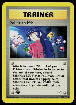 Pokemon Card - Sabrina's ESP Gym Heroes 117/132 1st Edition Uncommon - Image 1
